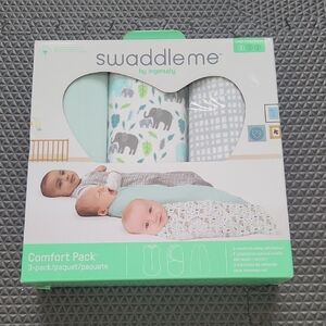 SwaddleMe Baby Swaddle Set - Mint, Gray, Elephant Design